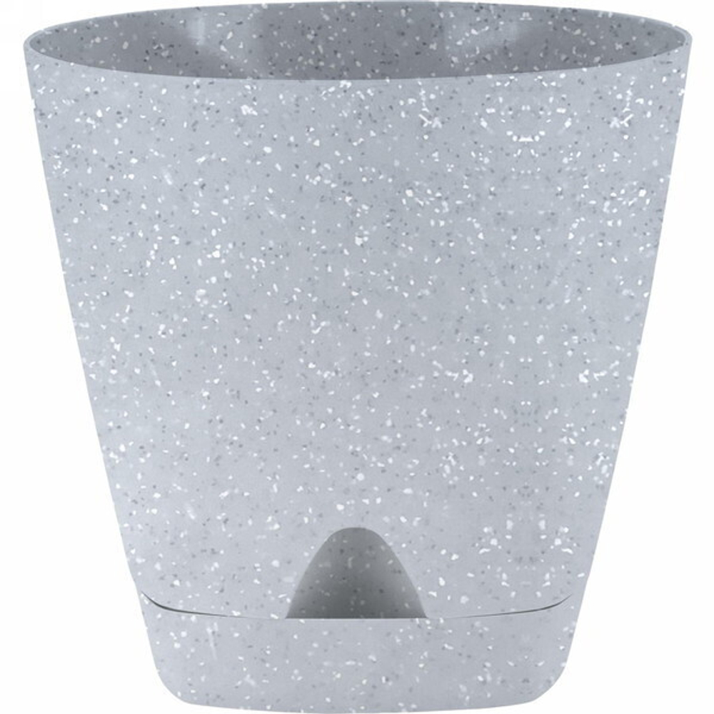 Горшок для цветов пластиковый 1,35л d-14см «Amsterdam» с прикорневым поливом, светлый камень