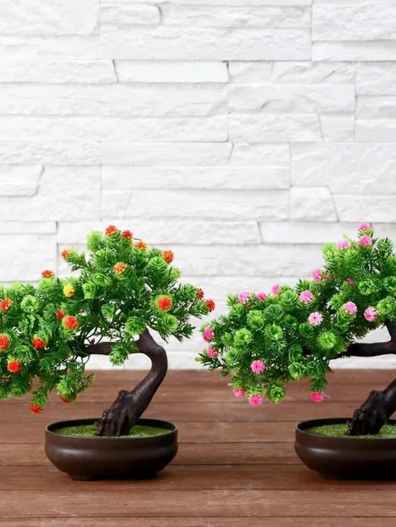 Бонсай в горшке "Деревце изгиб" 12х17 см, микс