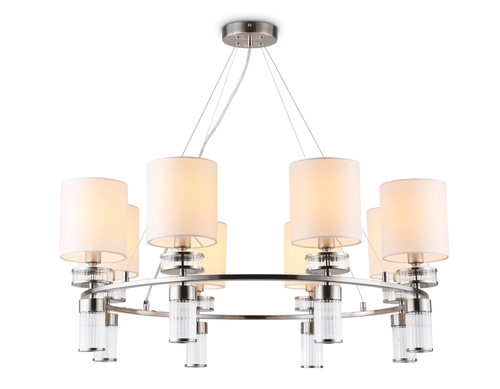 Светильник подвесной LH71293/8 SN/WH никель/белый E14/8 max 40W D830*780