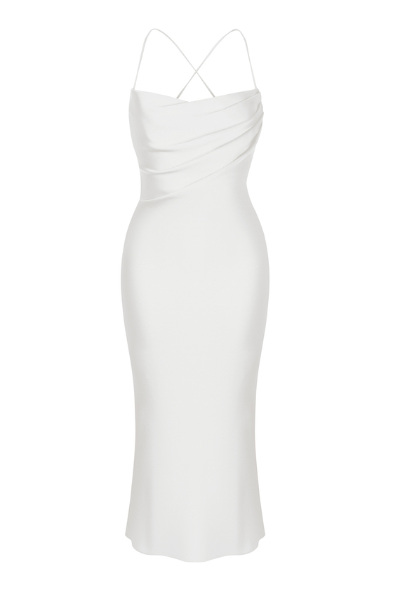 Платье-комбинация миди из сатина