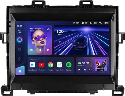 Магнитола для Toyota Alphard H20, Vellfire H20 2008-2014 (полочка под экраном) - Teyes CC3 на Android 10, QLED, ТОП процессор, 4Гб+32Гб, CarPlay, 4G SIM-слот
