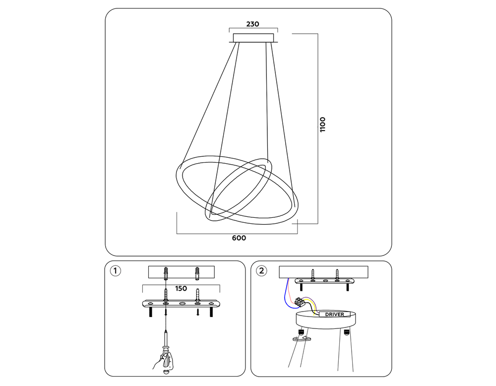 Ambrella Подвесной светодиодный светильник с пультом Line FL406