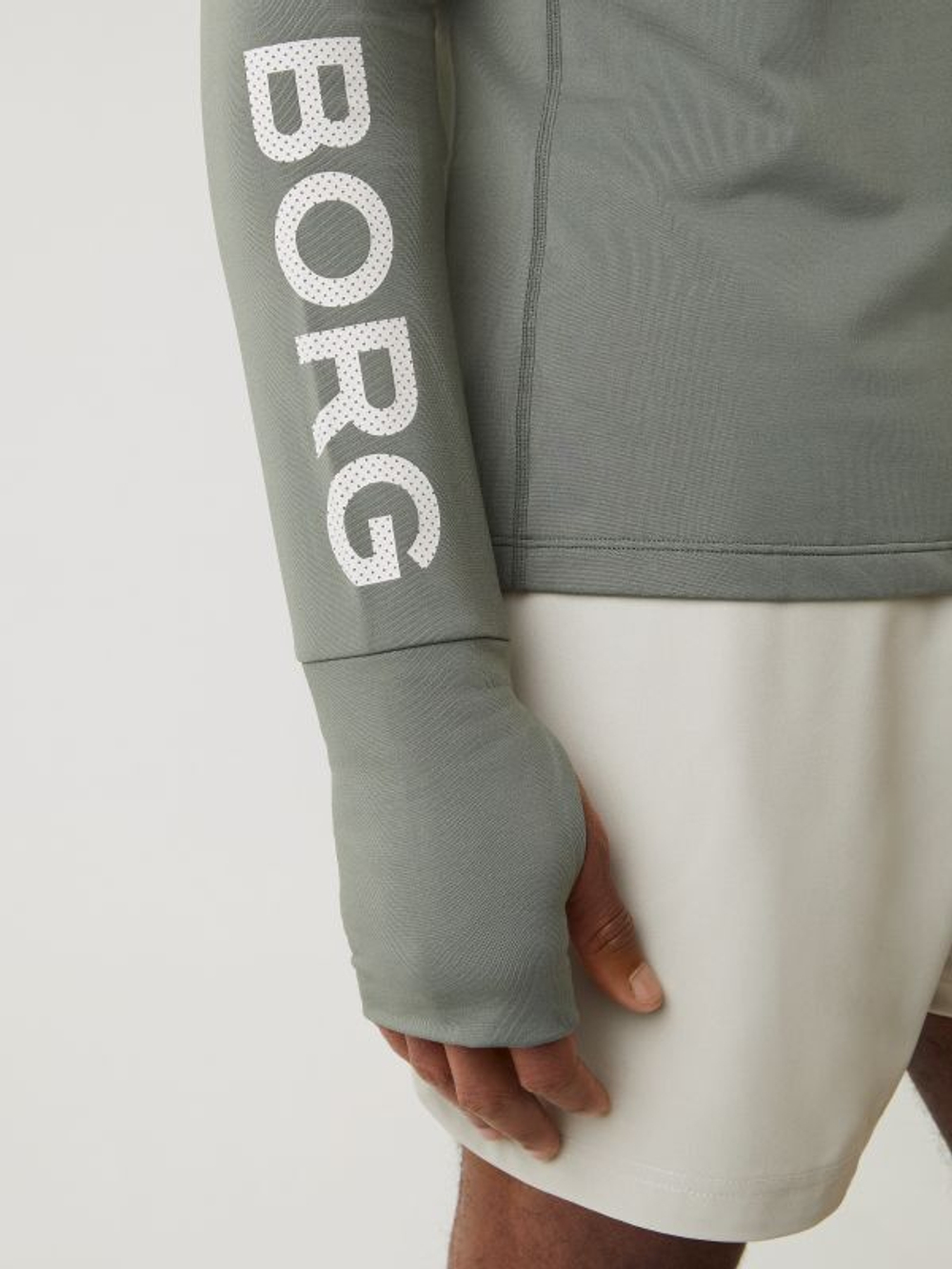 Мужская теннисная кофта Björn Borg Borg Midlayer Half Zip - castor grey