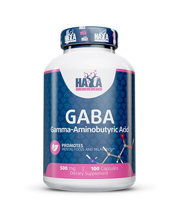 Гамма-Аминомасляная Кислота 500 мг, GABA 500 mg, Haya Labs, 100 капсул