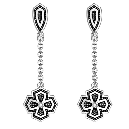 Серьги с кристаллом Swarovski из серебра 925 пробы JA-S-1511037Э