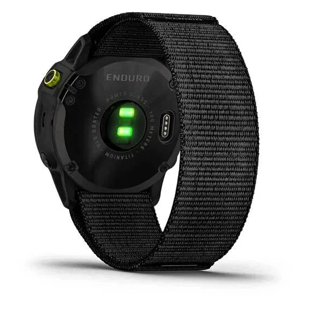 Часы для экстремальных видов спорта Garmin Enduro титановый корпус с угольно-серым DLC-покрытием и черный нейлоновый ремешок UltraFit 010-02408-01
