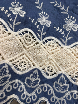 Юбка / с вышивкой / джинс синий