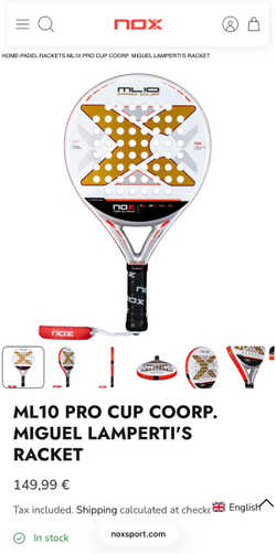 NOX, CS, PALA ML10 PRO CUP COORP BY MIGUEL LAMPERTI, Padel Racket