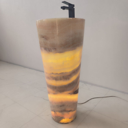 Раковина напольная из оникса Yellow ON-04198 (40*40*90 см)