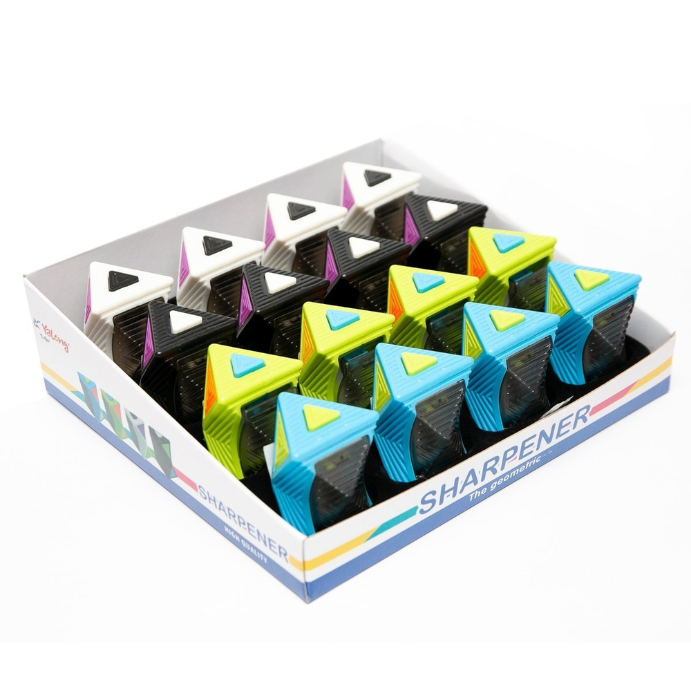 Точилка пластиковая Yalong, 1 отверстие, фигурная, с контейнером, цвет ассорти, картонная упаковка