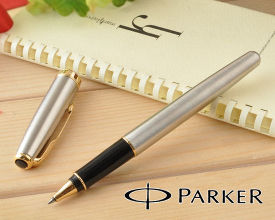 Ручка-роллер Parker Sonnet T527, цвет: St. Steel GT, стержень: Fblack, S0809130