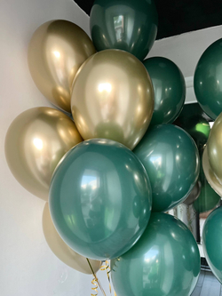 Воздушные шары зелено-золотые №3453