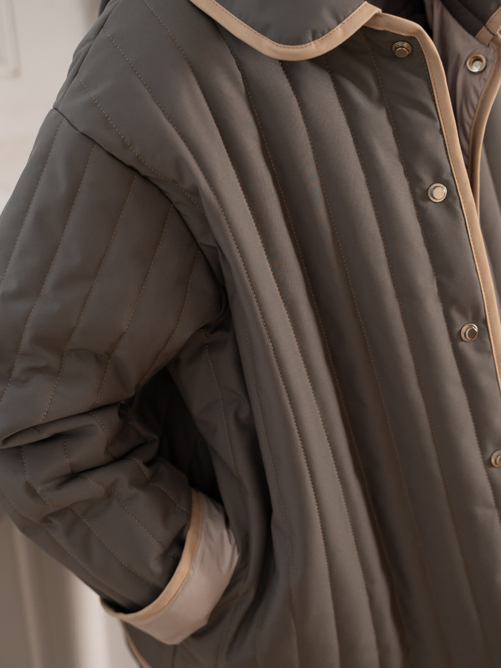 Куртка стёганая двухсторонняя Mjölk Grey/White Grey