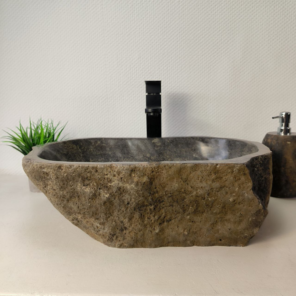 Раковина из речного камня RS-66075 53х34х15 из натурального камня