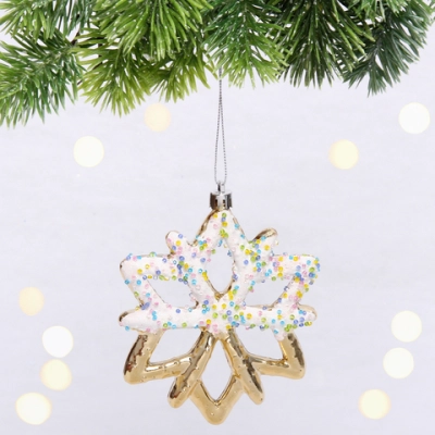 Елочная игрушка «Зимняя снежинка» 10*1*12 см, золото