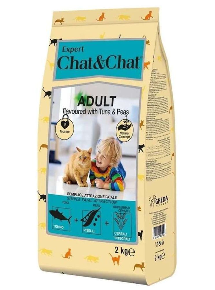 Chat&amp;Chat Expert Premium Сухой корм со вкусом тунца и горохом для взрослых кошек 2кг