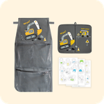 Набор для детского сада: кармашек, коврик, наклейки. Экскаватор