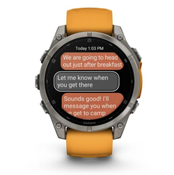 Умные часы Garmin Fenix 8, 47 мм, AMOLED, Sapphire Titanium with spark orange/graphite silicone band