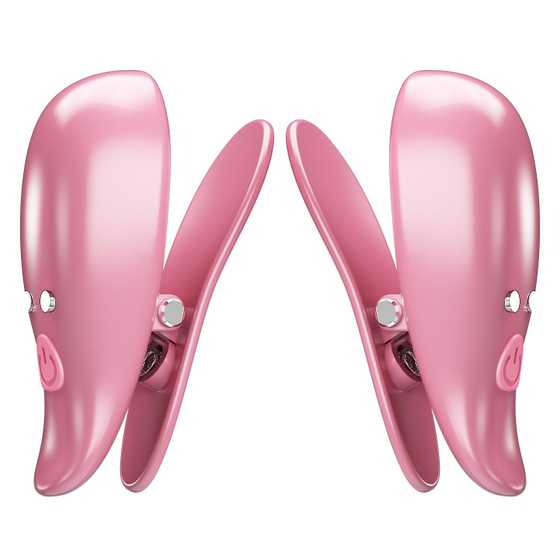 Розовые вибромассажеры для сосков с пультом ДУ Cayley