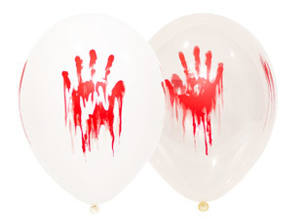 НОВИНКА! Латексные шары с рисунком "Кровавая рука" Helloween