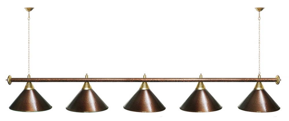 Лампа STARTBILLIARDS 5 пл. (плафоны золотые,штанга золотая,фурнитура золото)