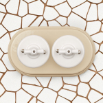 Выключатель 1кл., перекрестный, керамика, цвет белый + декор(D6/2) B1-203-01-D6/2