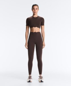 OYSHO Легинсы Compressive с волнообразным рисунком, длиной до щиколотки и высокой посадкой, темно-коричневый