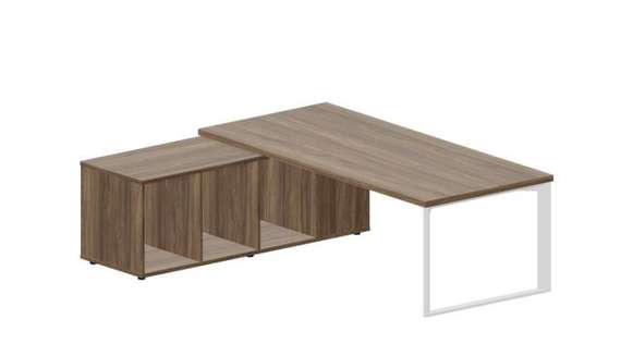 Стол Fortum на опорной сервисной тумбе (левый) 220(+0/15/30)х180х74см