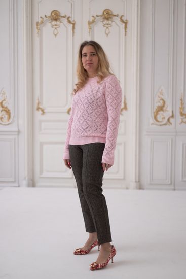 Джемпер А.Г., 50% хлопок, 50% акрил, цвет нежно-розовый