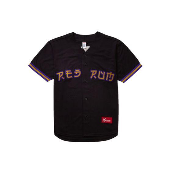 Supreme SS19 Red Rum Baseball Jersey Black