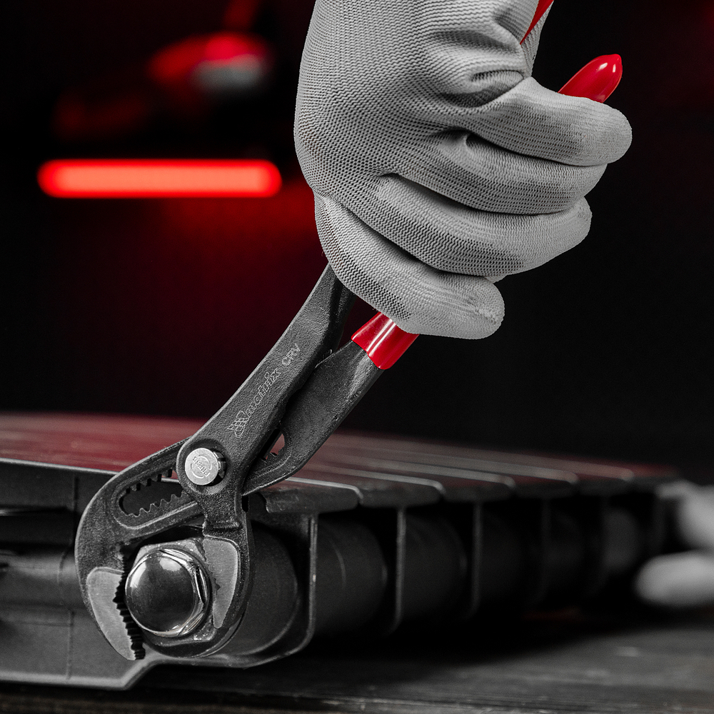 Клещи переставные 300 мм, кнопочный механизм, хром-ванадий, обливные рукоятки Matrix