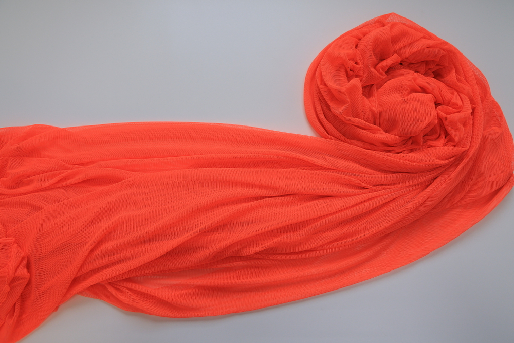 Сетка трикотаж ярко-коралловый