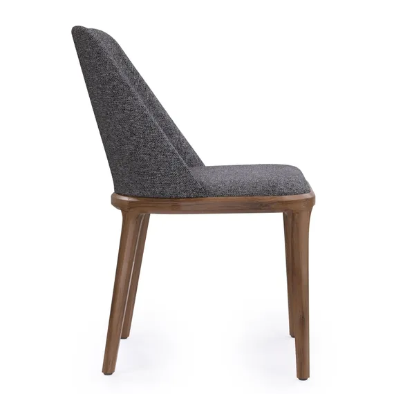 Стул Bruno, серый, ножки орех