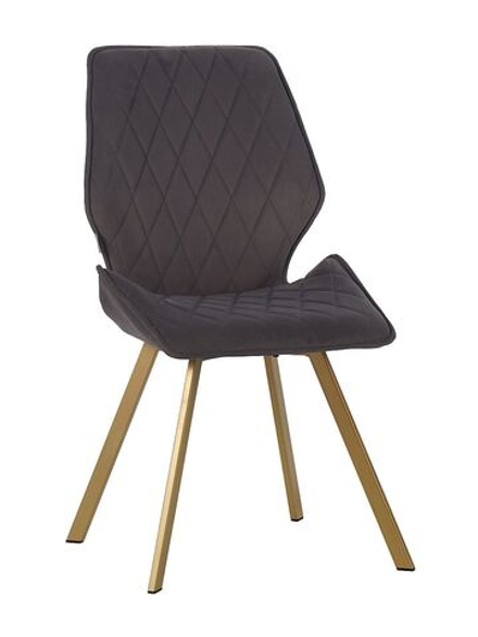 Стул LA ALTA OSTIN велюр серый, каркас квадрат шампань