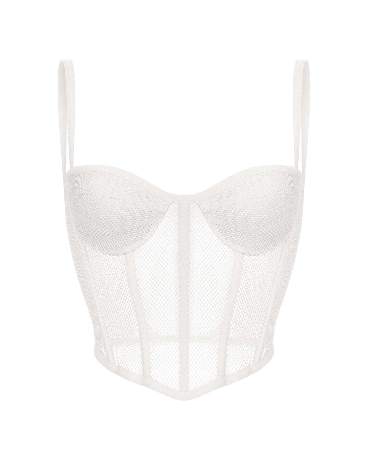 Блуза корсетного типа из крепа и сетки