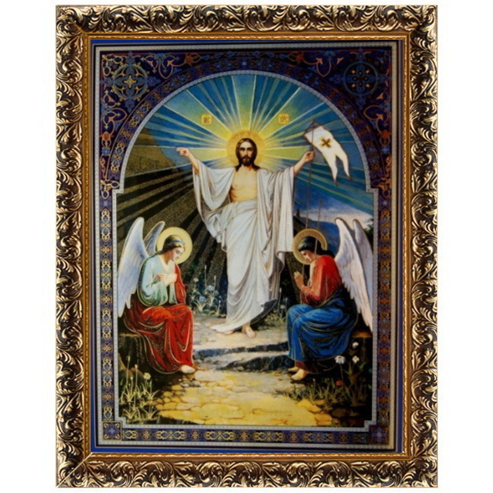 Икона 30*40см в золотой раме «Воскресение»