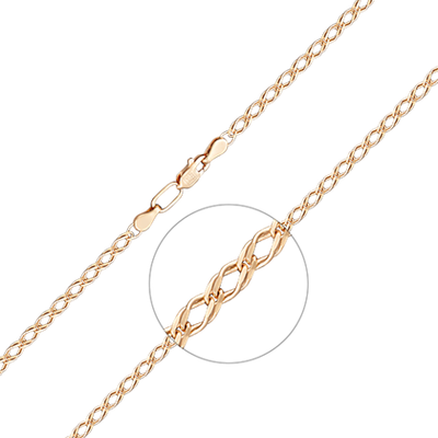 Браслет из красного золота с алмазной гранью (плетение «Двойной ромб»)