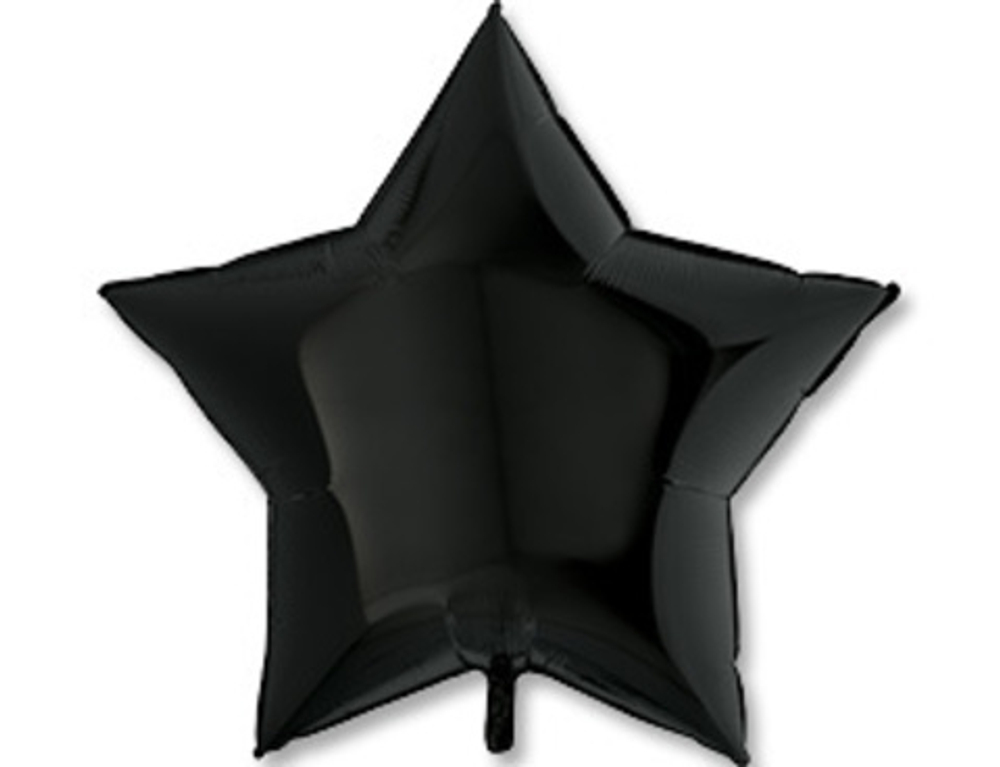 Г 36"/91 см, Звезда, Пастель, Черный (Black)(надутый гелием)