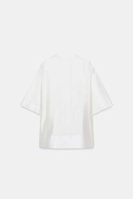 ZARA СВОБОДНАЯ БЛУЗА С КОРОТКИМ РУКАВОМ — ZW COLLECTION, БЕЛЫЙ