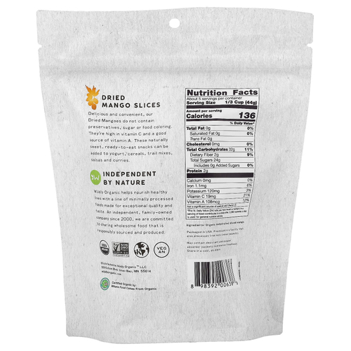 Wildly Organic, ломтики сушеного манго, 227 г (8 унций)