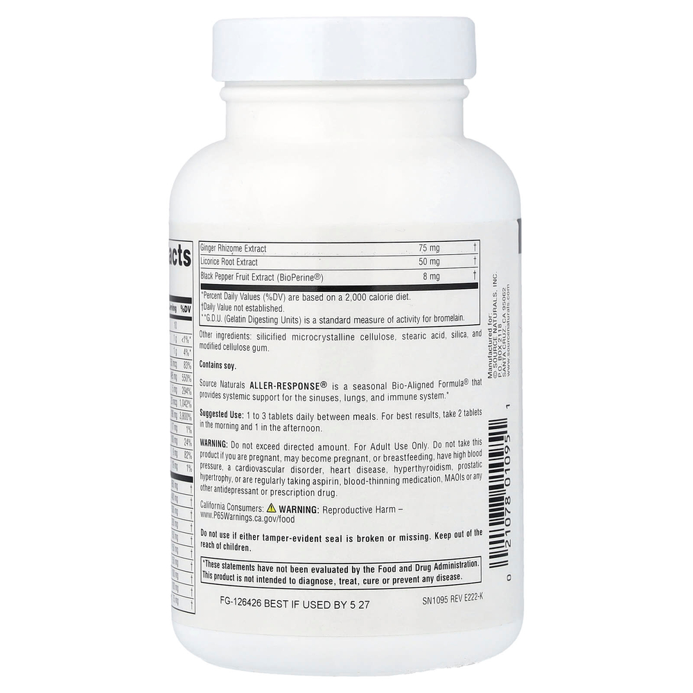 Source Naturals, Aller-Response®, 90 таблеток