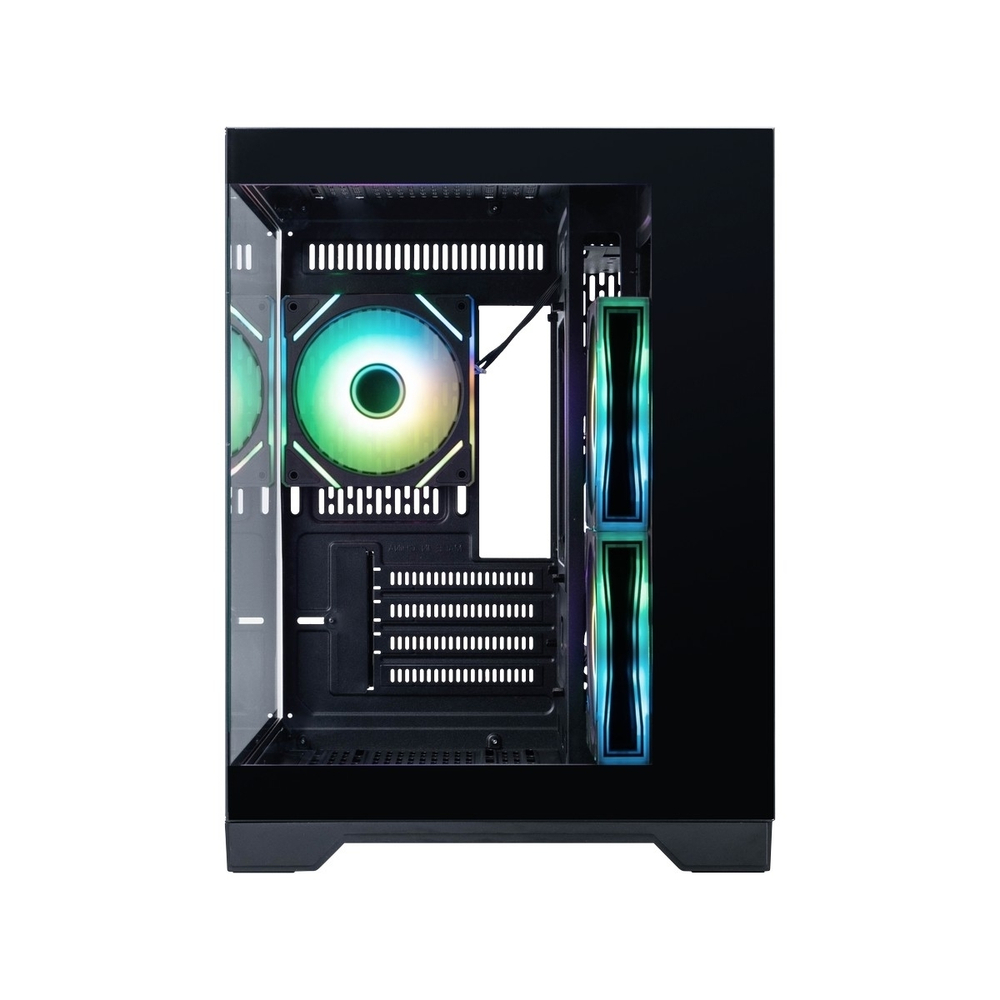 Корпус для компьютера 1STPLAYER MEGAVIEW MV6-TP ARGB Black / mATX / 3x120mm ARGB fans / MV6-TP-BK-2FC7R-1FC7