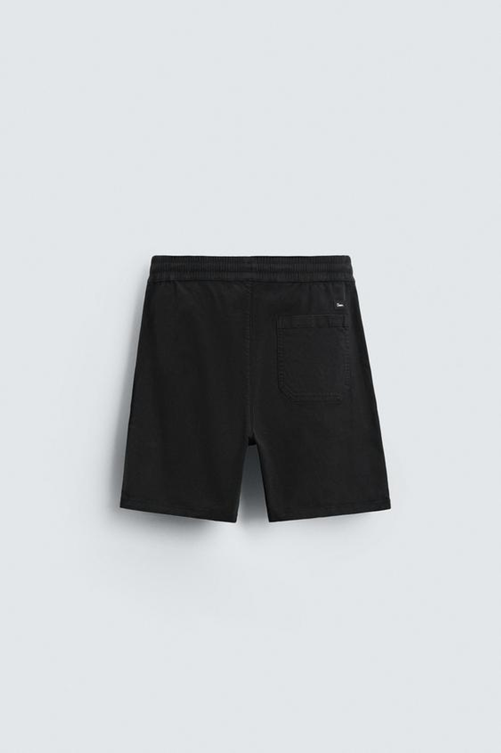 ZARA ШОРТЫ ИЗ ТВИЛА RELAXED FIT, ЧЕРНЫЙ