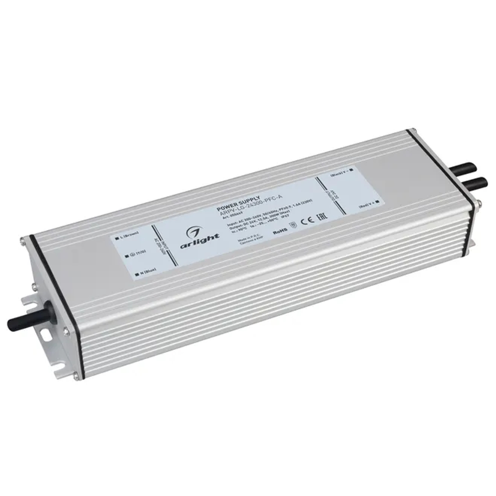 Блок питания ARPV-LG-24300-PFC-A (24V, 12.5A, 300W) (Arlight, IP67 Металл, 5 лет) 055649