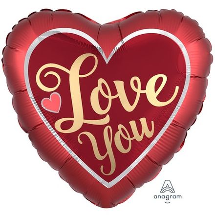 Сердце красное "Love you" 71 см