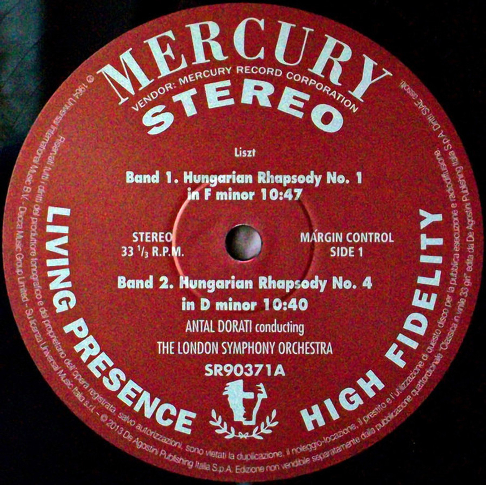 Antal Dorati, London Symphony Orchestra / Liszt: Hungarian Rhapsodies Nos.1, 4, 5 And 6 (LP)