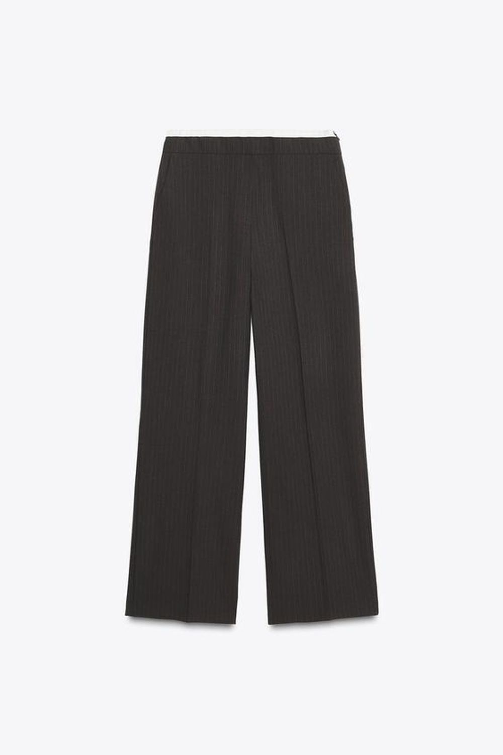 ZARA ПРЯМЫЕ БРЮКИ С ДВОЙНЫМ ПОЯСОМ, ТЕМНО-СЕРЫЙ