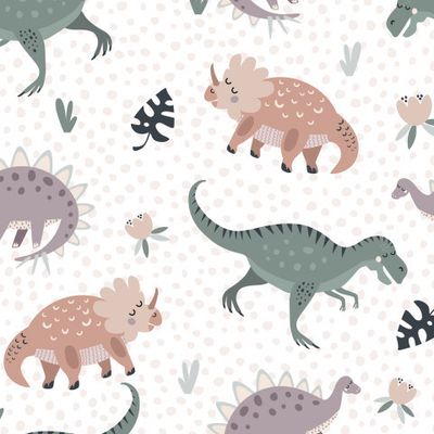 милые динозавры на светлом фоне