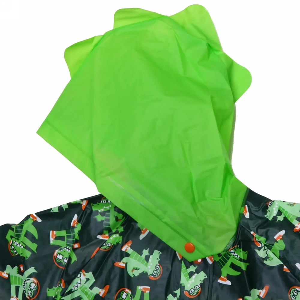 Дождевик-плащ детский «Волшебные звери-Заводной крокодил» с капюшоном, на кнопках, размер L(66*44см) ДоброСад