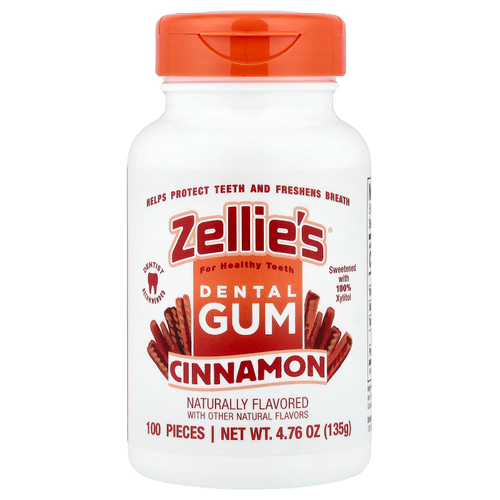 Zellie's, Dental Gum, корица, 100 шт.